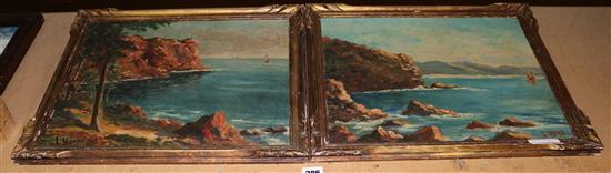 Pair Mediterranean coastal scenes